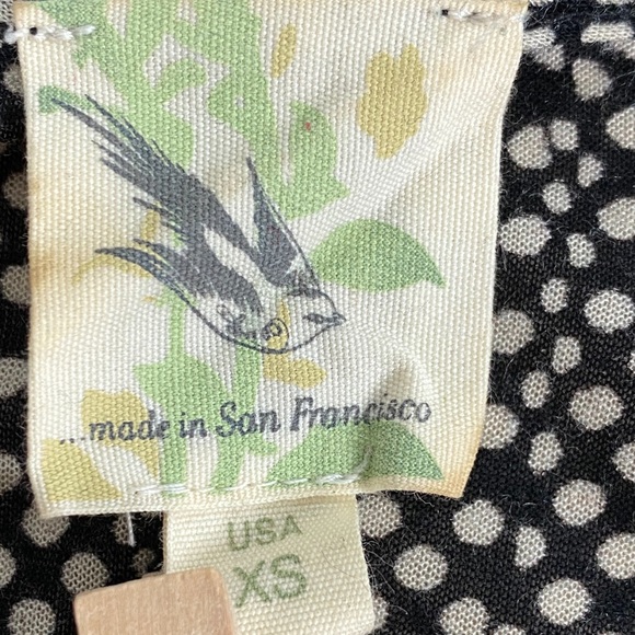 ANTHROPOLOGIE WESTON WEAR Black & Cream Dot Top XS - Picture 5 of 15